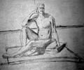 Steve: a pencil sketch of a nude man.