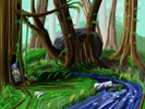 Airstrip: A cartoon sketch of an airstrip in a forest for my Hoots animation.